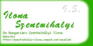 ilona szentmihalyi business card